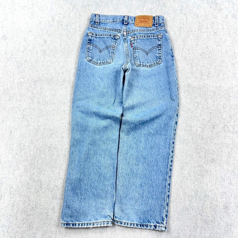 Vintage Levis 550 Jeans Boys 10 Relaxed Fit Med Wash Straight Y2K Youth 25x24